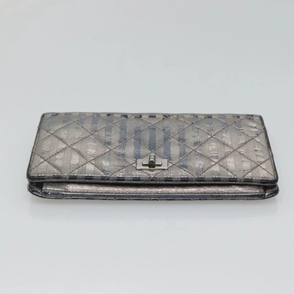 CHANEL 2.55 Matelasse Long Wallet Leather Silver CC - Picture 7 of 16